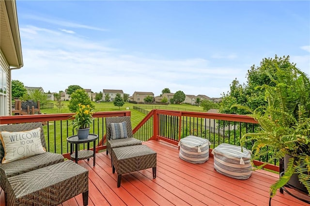 23713 W 88th St, Lenexa, KS 66227 - wooden deck with a lawn and a residential view