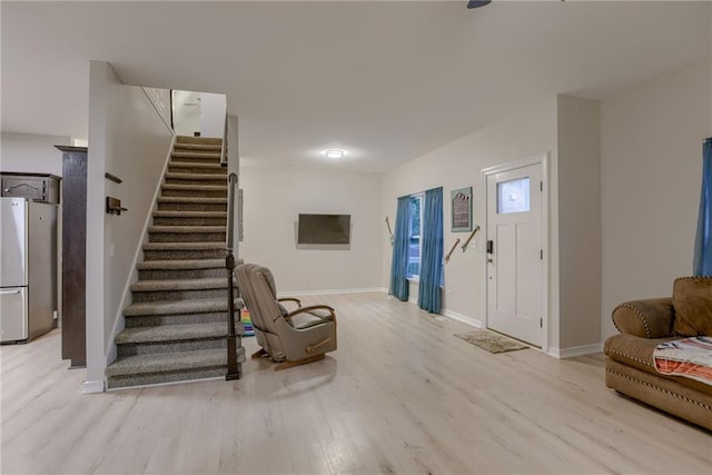 21830 S Race St, Spring Hill, KS 66083 - stairway featuring wood finished floors and baseboards