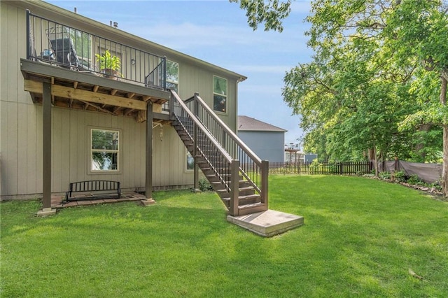 1302 N 159th St, Basehor, KS 66007 - back of house with stairway and a wooden deck