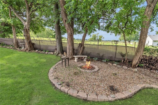 1302 N 159th St, Basehor, KS 66007 - view of yard with a fire pit