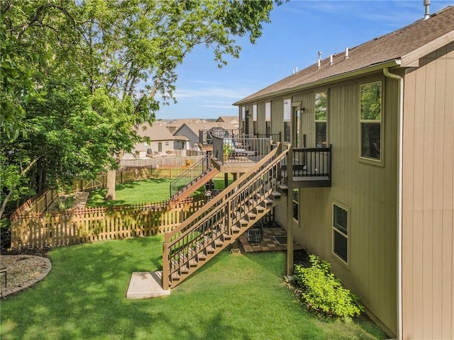 1302 N 159th St, Basehor, KS 66007 - view of yard with stairs and a wooden deck