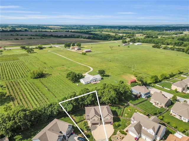 1302 N 159th St, Basehor, KS 66007 - view of rural area with property parcel outlined and extensive farmland