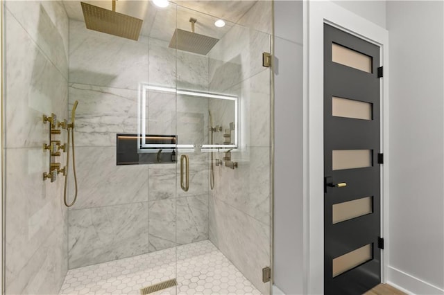 4550 Bell St, Kansas City, MO 64111 - bathroom featuring a marble finish shower
