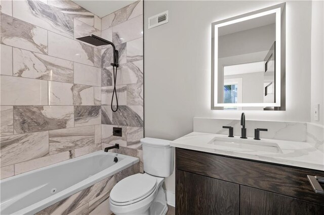 4544 Bell St, Kansas City, MO 64111 - full bath featuring vanity and a combined bath / shower with marble appearance