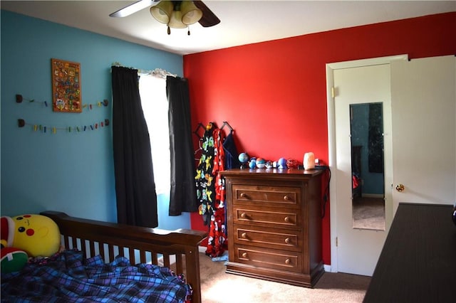 7141 SW F Hwy, Trimble, MO 64492 - bedroom featuring carpet floors and a ceiling fan