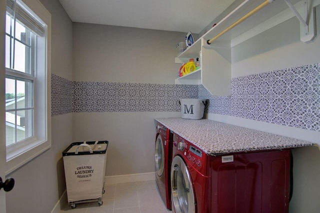 14485 S Houston St, Olathe, KS 66061 - washroom featuring washing machine and dryer and light tile patterned flooring