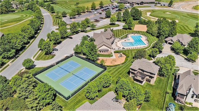10601 N Euclid Ave, Kansas City, MO 64155 - aerial view of a pool area and a local golf course