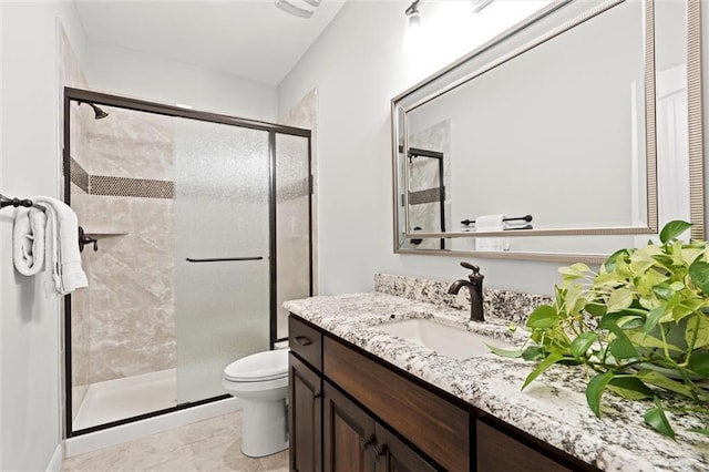 3205 SW Mary St, Lees Summit, MO 64081 - bathroom with a shower stall, vanity, and toilet