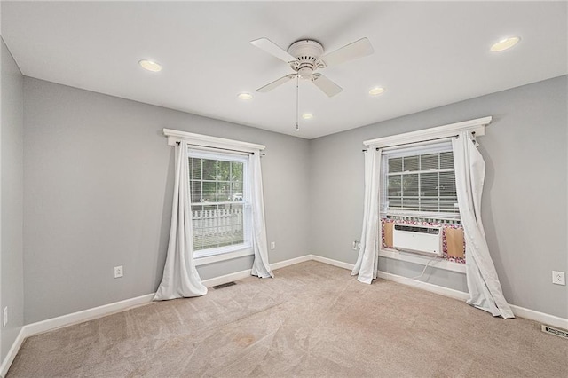 614 S 7th St, Atchison, KS 66002 - unfurnished room with ceiling fan, carpet, baseboards, and recessed lighting