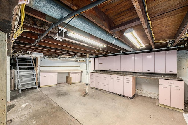 614 S 7th St, Atchison, KS 66002 - unfinished basement with stairway