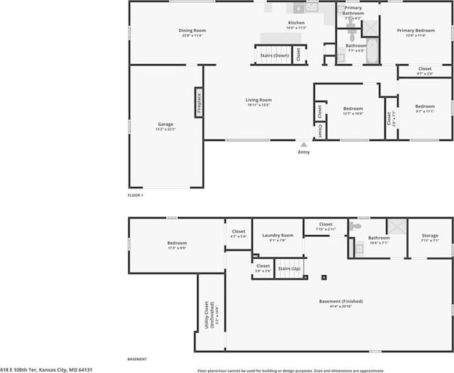 618 E 108th Ter, Kansas City, MO 64131 - floor plan / room layout