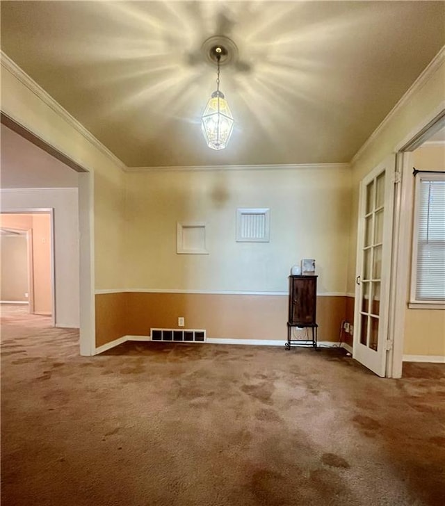 1445 E 77th St, Kansas City, MO 64131 - spare room with carpet floors and crown molding