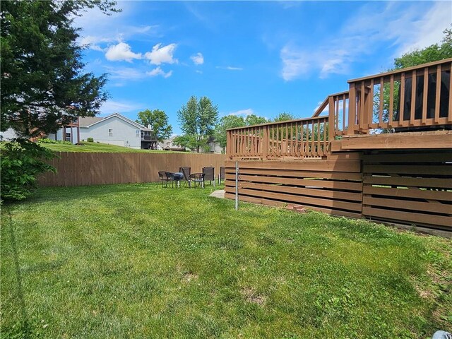 4513 Alpha Ln, Saint Joseph, MO 64506 - view of yard featuring a wooden deck