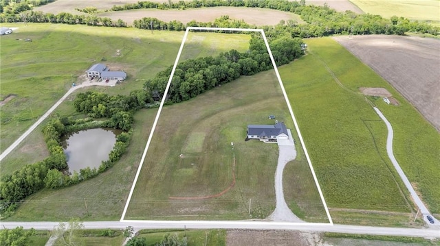 2363 Bainbridge Rd, Bates City, MO 64011 - aerial view of sparsely populated area with property parcel outlined and agricultural land