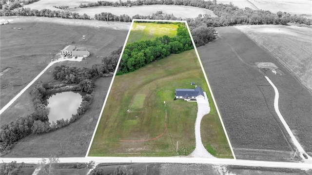 2363 Bainbridge Rd, Bates City, MO 64011 - overview of rural landscape featuring property parcel outlined