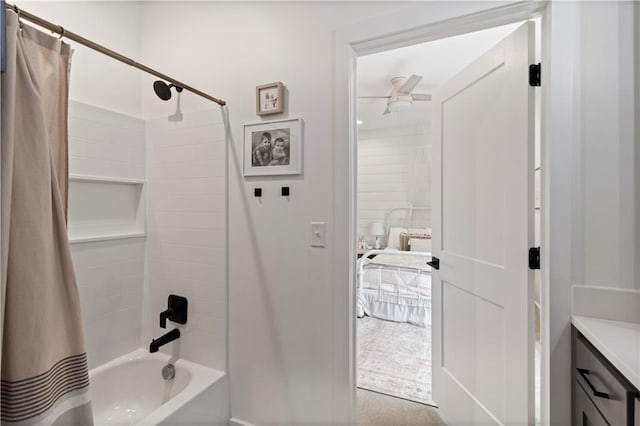 2363 Bainbridge Rd, Bates City, MO 64011 - ensuite bathroom with shower / tub combo with curtain and vanity