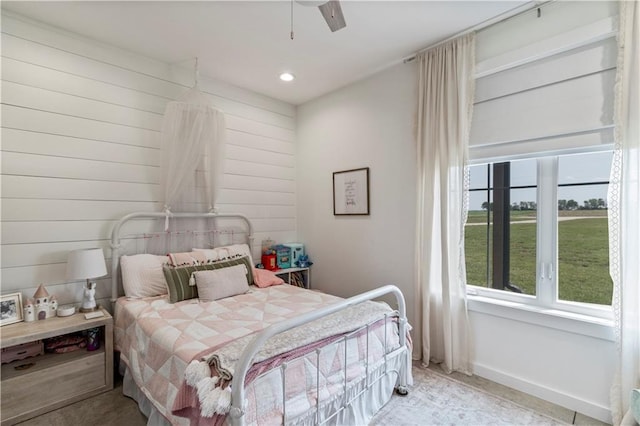2363 Bainbridge Rd, Bates City, MO 64011 - bedroom with recessed lighting, ceiling fan, and baseboards