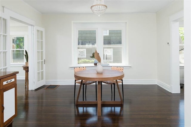 1795 S Norwood Ave, Independence, MO 64052 - dining room with baseboards and dark wood-type flooring
