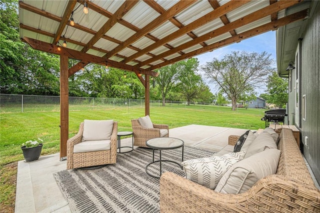 5862 SW Reed Ln, Trimble, MO 64492 - view of patio / terrace with an outdoor hangout area and grilling area