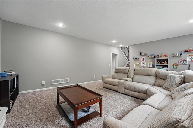 1106 E 14th St, Kearney, MO 64060 - living room with stairs, carpet, recessed lighting, and baseboards