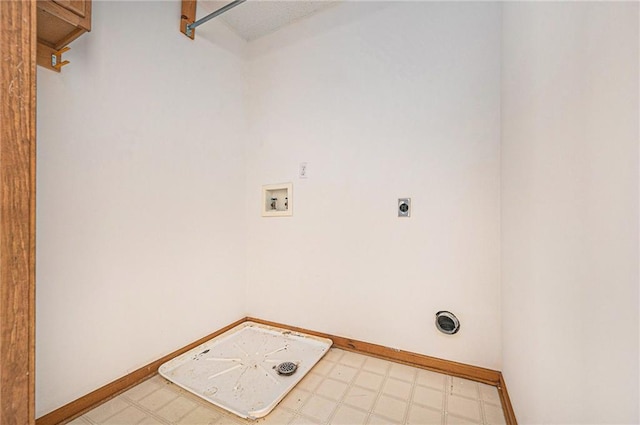 3304 Tepee Ct, Independence, MO 64057 - washroom featuring light floors, electric dryer hookup, hookup for a washing machine, and baseboards