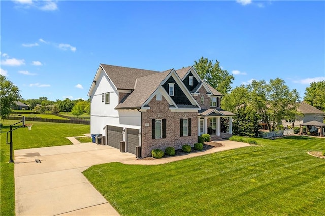 1602 SW Deer Run Rd, Oak Grove, MO 64075 - craftsman-style house featuring an attached garage, concrete driveway, a shingled roof, and brick siding