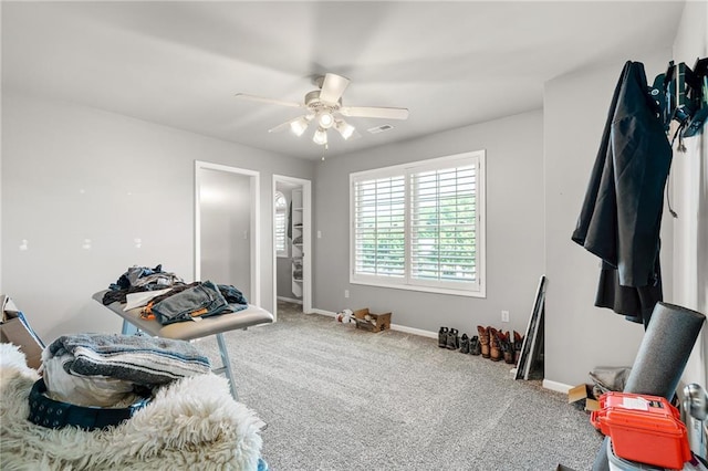 1602 SW Deer Run Rd, Oak Grove, MO 64075 - carpeted bedroom with baseboards and a ceiling fan