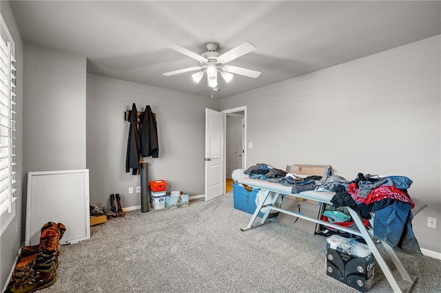 1602 SW Deer Run Rd, Oak Grove, MO 64075 - bedroom featuring carpet floors, baseboards, and a ceiling fan