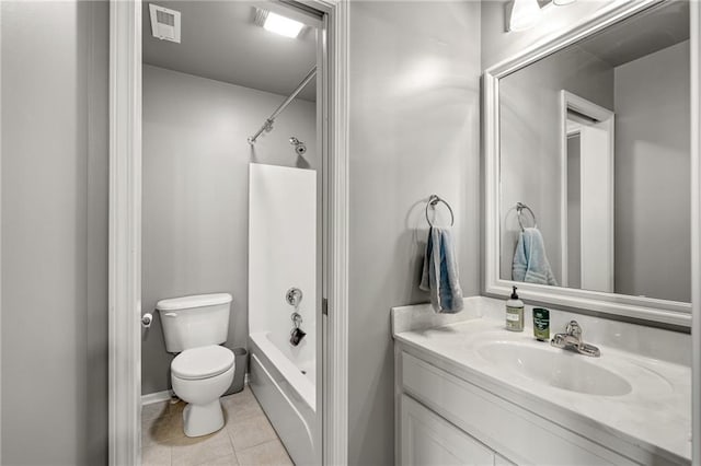 1602 SW Deer Run Rd, Oak Grove, MO 64075 - full bathroom featuring toilet, vanity, shower / bathtub combination, and tile patterned flooring