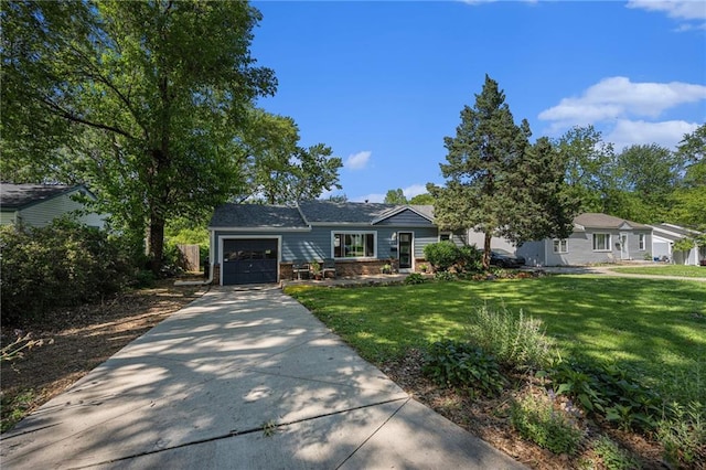 11410 W 68th Ter, Shawnee, KS 66203 - ranch-style home with an attached garage, concrete driveway, and a front lawn
