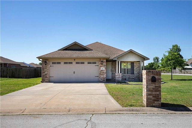 102 Zachary Ln, Carl Junction, MO 64834 - ranch-style home featuring driveway, a garage, brick siding, and a shingled roof