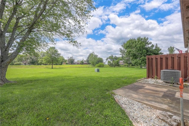 1101 Jeff Cir, Paola, KS 66071 - view of yard with central air condition unit and a patio