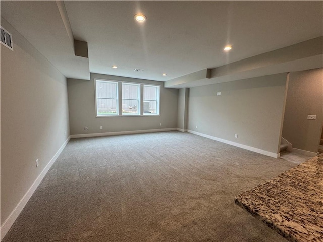 11494 S Longview Rd, Olathe, KS 66061 - carpeted empty room with recessed lighting, baseboards, and stairway