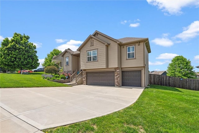 15700 NW 122nd St, Platte City, MO 64079 - view of front of property with an attached garage, concrete driveway, and stone siding