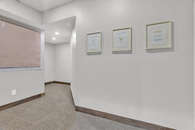 9101 W 158th St, Overland Park, KS 66221 - hallway featuring carpet flooring, baseboards, and recessed lighting