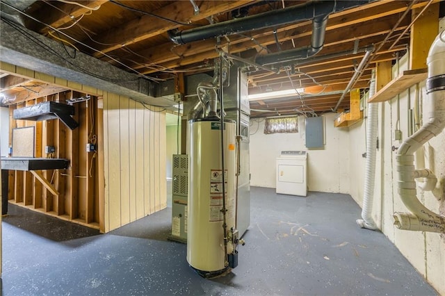 1221 Sunset St, Chillicothe, MO 64601 - below grade area featuring washer / clothes dryer, water heater, and electric panel