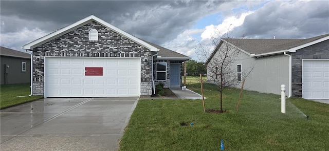 37818 W 207th Ter, Edgerton, KS 66021 - ranch-style home featuring stone siding, driveway, a garage, and a front yard