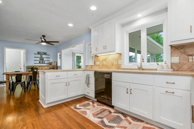 33991 Mission Belleview Rd, Louisburg, KS 66053 - kitchen featuring dishwasher, a sink, recessed lighting, light countertops, and a ceiling fan