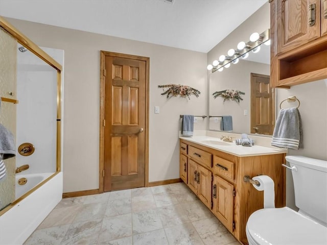 12806 33rd Hwy, Kearney, MO 64060 - full bath featuring vanity, toilet, baseboards, and bathtub / shower combination