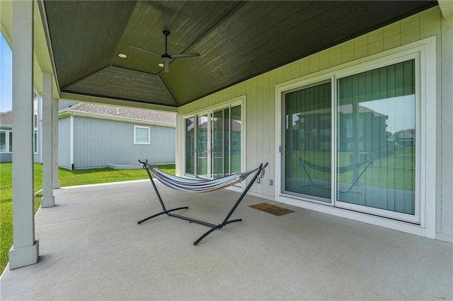 17137 Barton St, Overland Park, KS 66221 - view of patio / terrace with a ceiling fan
