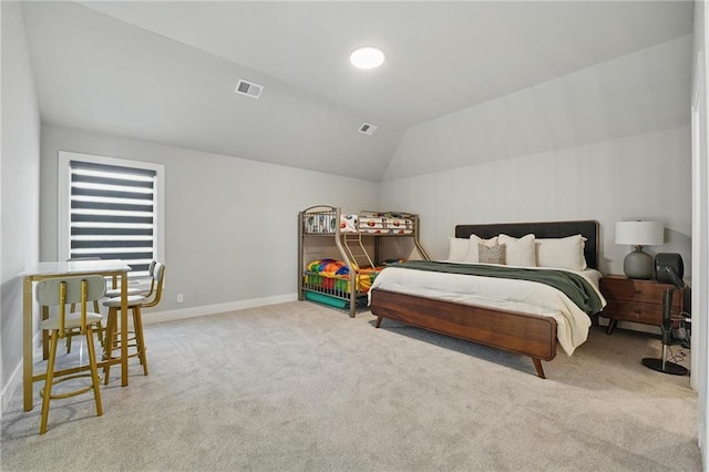 17137 Barton St, Overland Park, KS 66221 - bedroom featuring carpet, vaulted ceiling, and baseboards