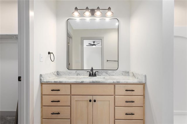 38 NW 525th Rd, Warrensburg, MO 64093 - bathroom with vanity and a ceiling fan