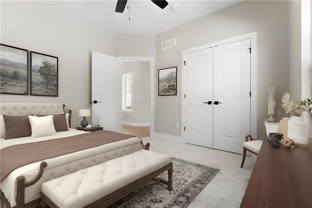 805 W Solomon Dr, Lone Jack, MO 64086 - bedroom featuring a closet and a ceiling fan