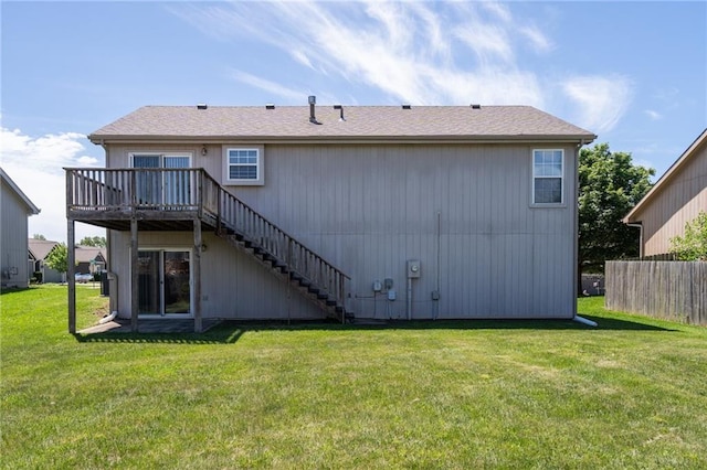 706 E 15th St E, Eudora, KS 66025 - rear view of property featuring stairway and a deck