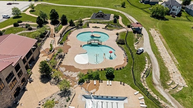 12930 N Champanel Way, Platte City, MO 64079 - aerial overview of property's location with a pool area