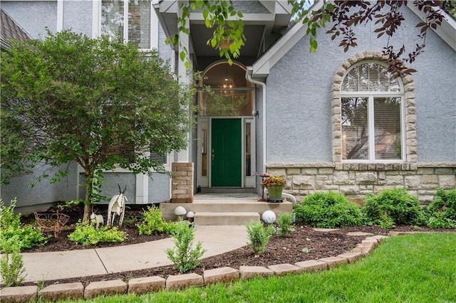 2705 W 137th Pl, Leawood, KS 66224 - view of exterior entry with stucco siding and stone siding