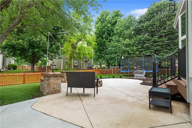 2705 W 137th Pl, Leawood, KS 66224 - view of patio / terrace featuring a trampoline