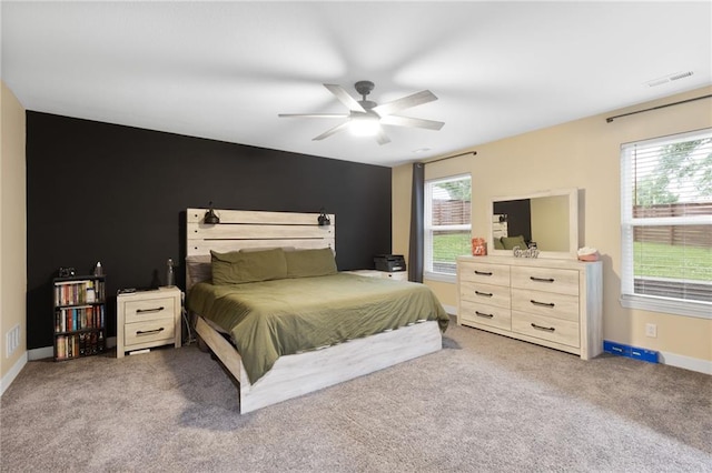 131 Cedar Ct, Warrensburg, MO 64093 - bedroom with carpet flooring, baseboards, and ceiling fan