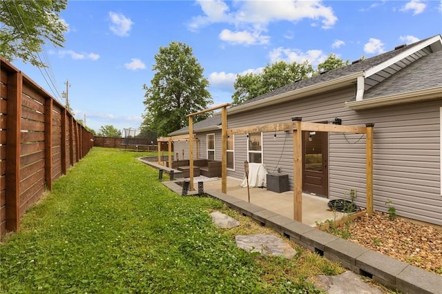 131 Cedar Ct, Warrensburg, MO 64093 - view of yard featuring a patio area and an outdoor hangout area