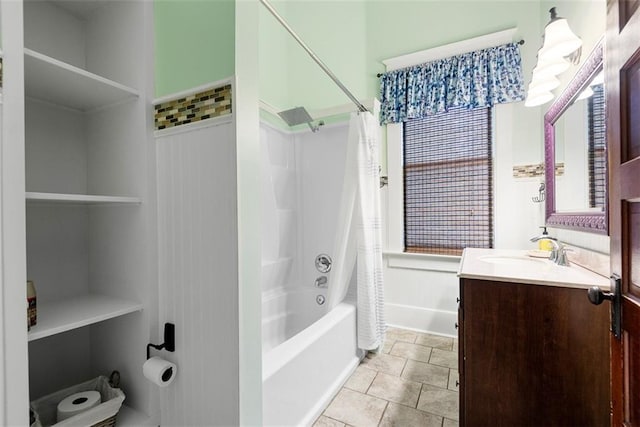 901 S 3rd St, Leavenworth, KS 66048 - bathroom featuring shower / bath combo with shower curtain and vanity